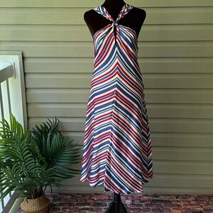 Ralph Lauren A-Line Midi Length Halter Sundress Size 8